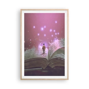 Poster în ramă de stejar deschis - O invitație către o altă lume - citiți! - 61x91 cm