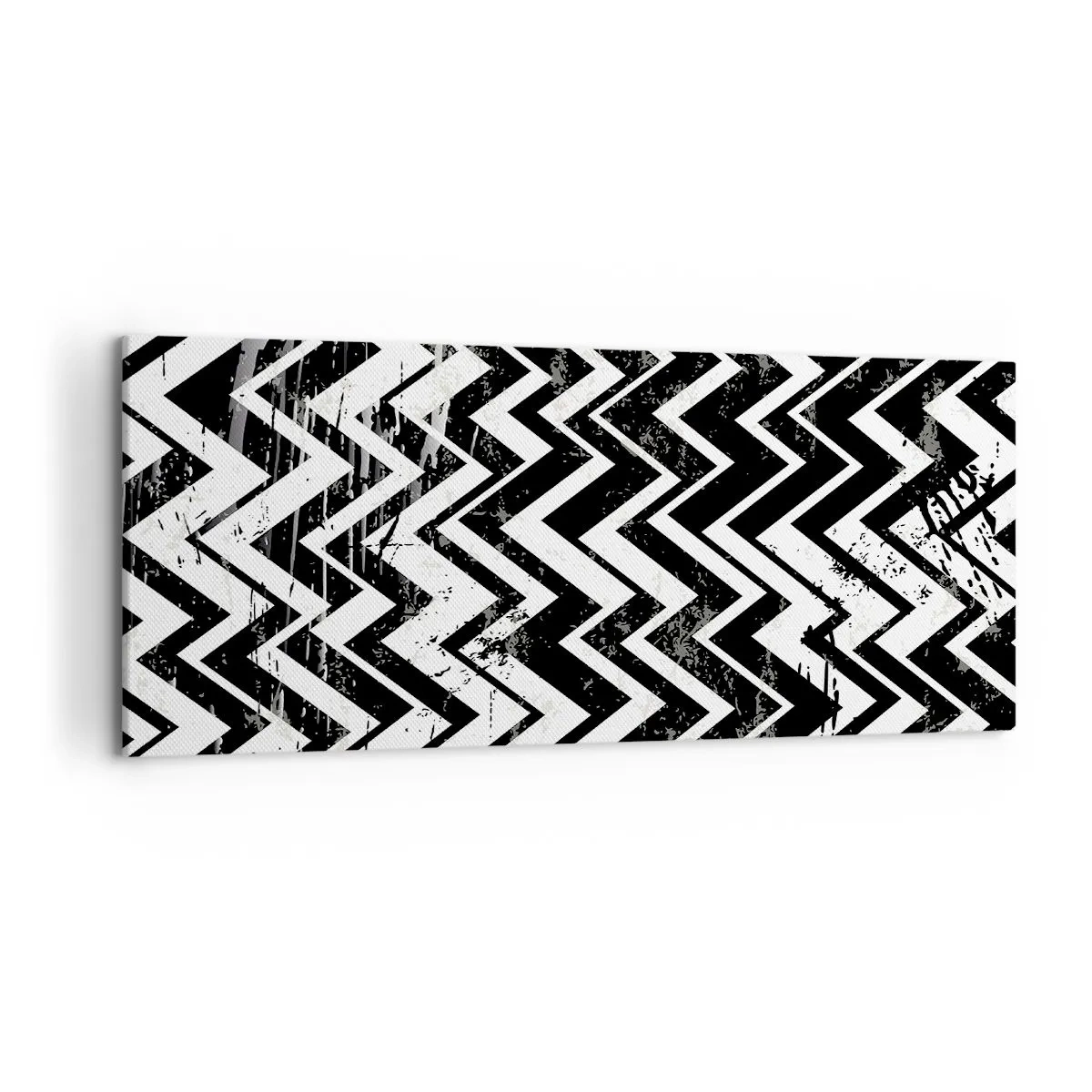 Tablou pe pânză - Zig-alb, zag-negru - 120x50 cm