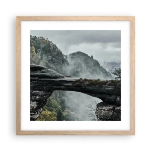 Poster în ramă de stejar deschis - Aventura este pe cale să înceapă - 40x40 cm