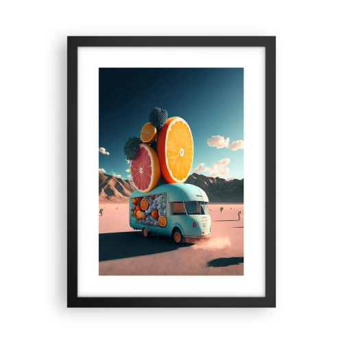 Poster în ramă neagră - Gustul vacanței - 30x40 cm