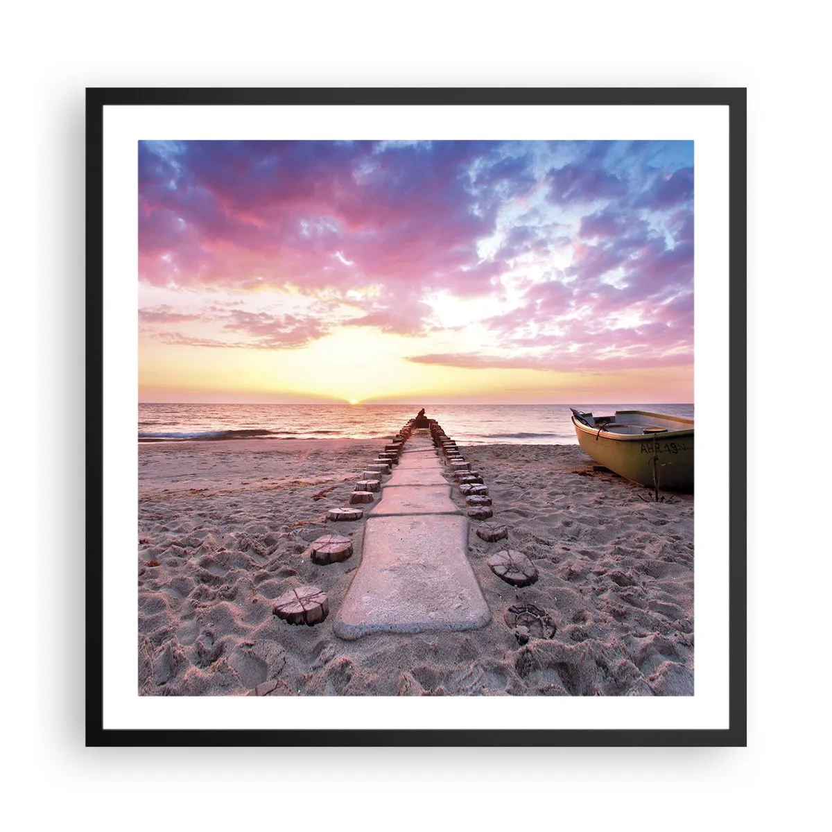 Poster în ramă neagră - Un moment de experiență profundă - 60x60 cm