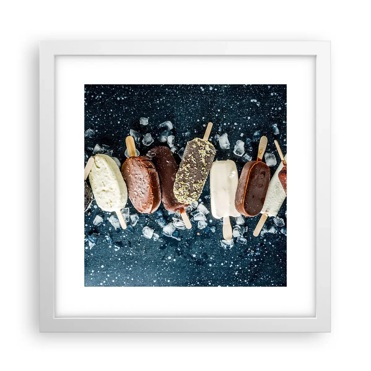 Poster în ramă albă - Gustul unei veri fierbinți - 30x30 cm
