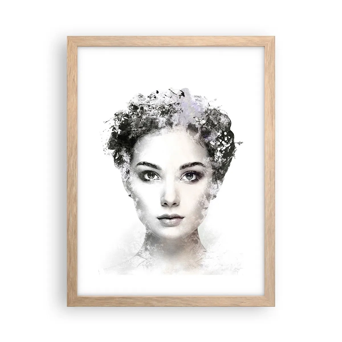 Poster în ramă de stejar deschis - Un portret extrem de elegant - 30x40 cm