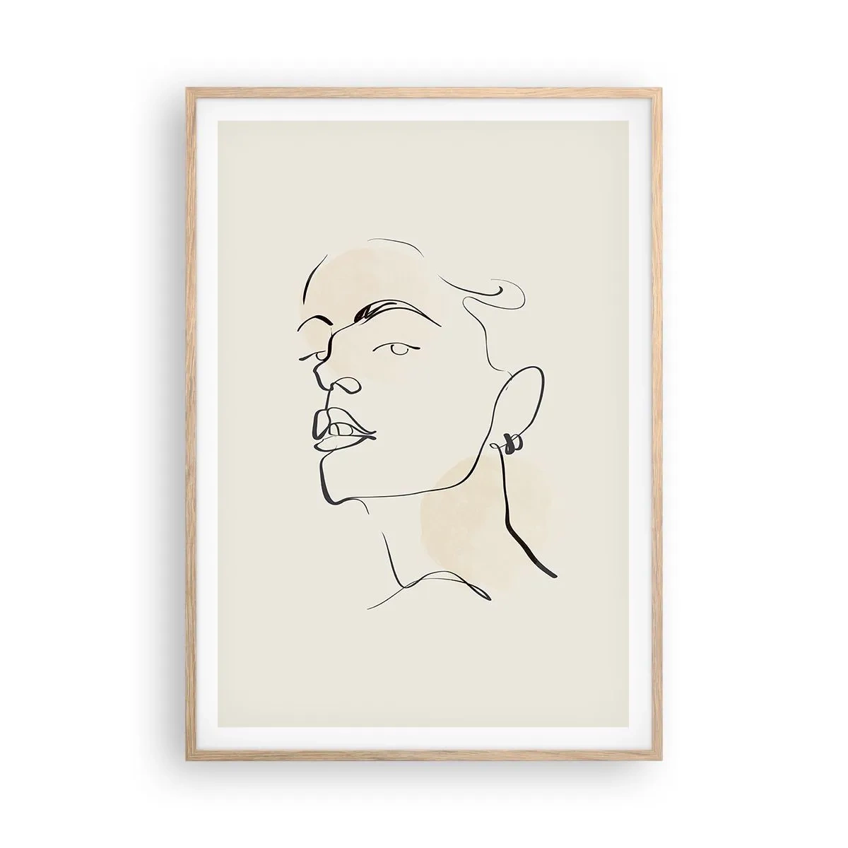 Poster în ramă de stejar deschis - O privire mândră - 70x100 cm