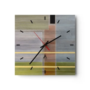 Ceas de perete - Ceas pe sticlă - Drept și liniștit - 30x30 cm