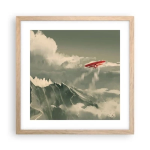 Poster în ramă de stejar deschis - Un pionier neînfricat - 40x40 cm