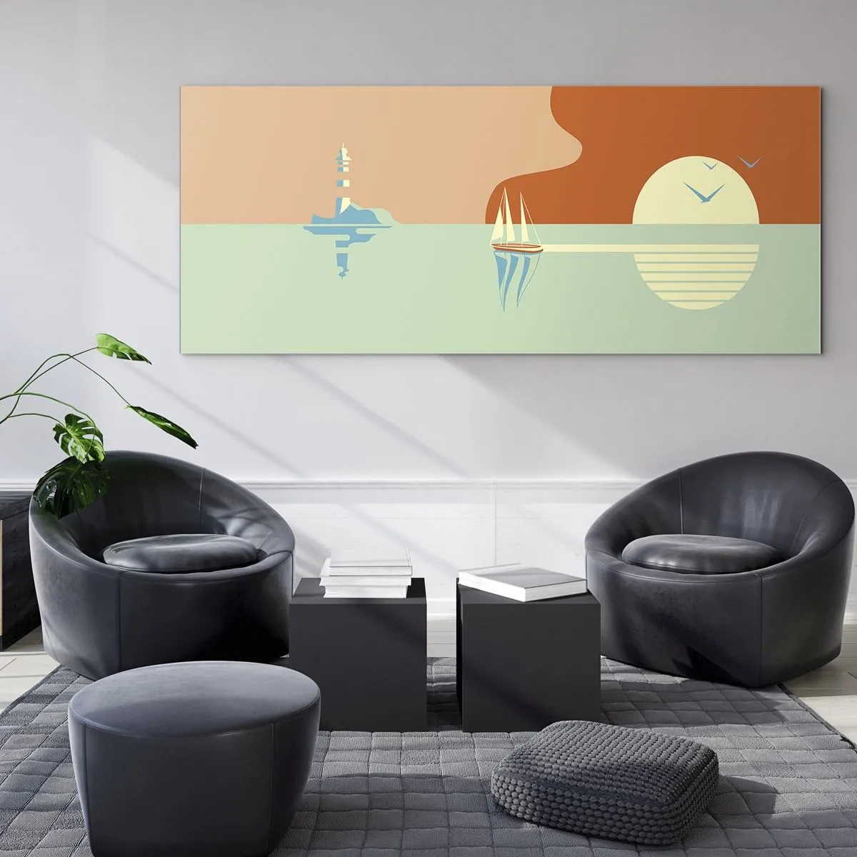 Tablou pe sticlă - Peisaj marin perfect - 140x50 cm