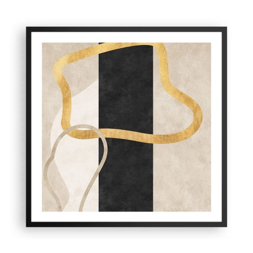 Poster în ramă neagră - Forme înbuclite - 60x60 cm