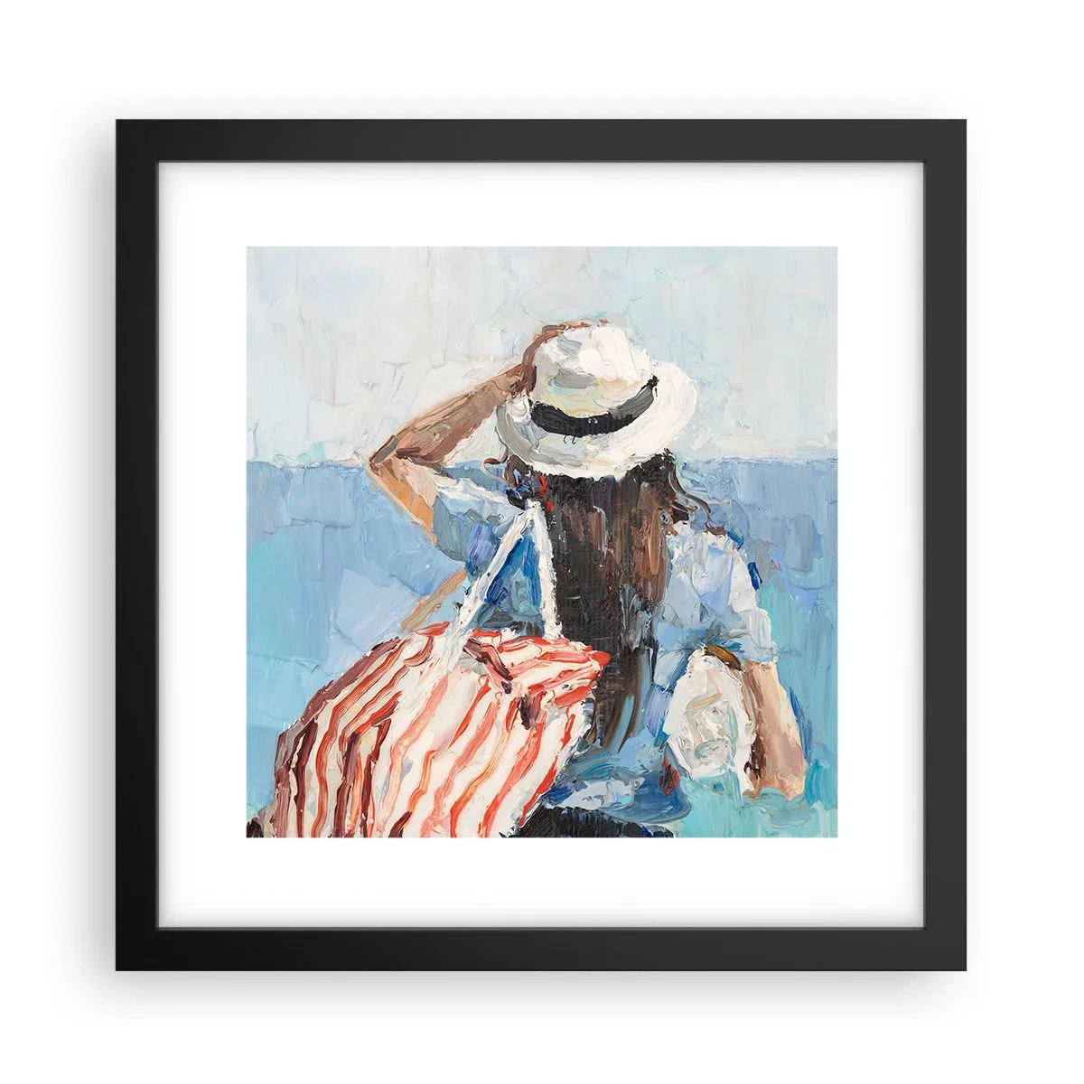 Poster în ramă neagră - Bine ați venit în concediu - 30x30 cm