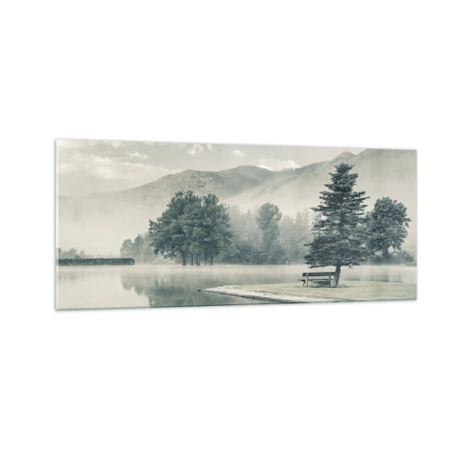 Tablou pe sticlă - Lacul încă doarme - 100x40 cm