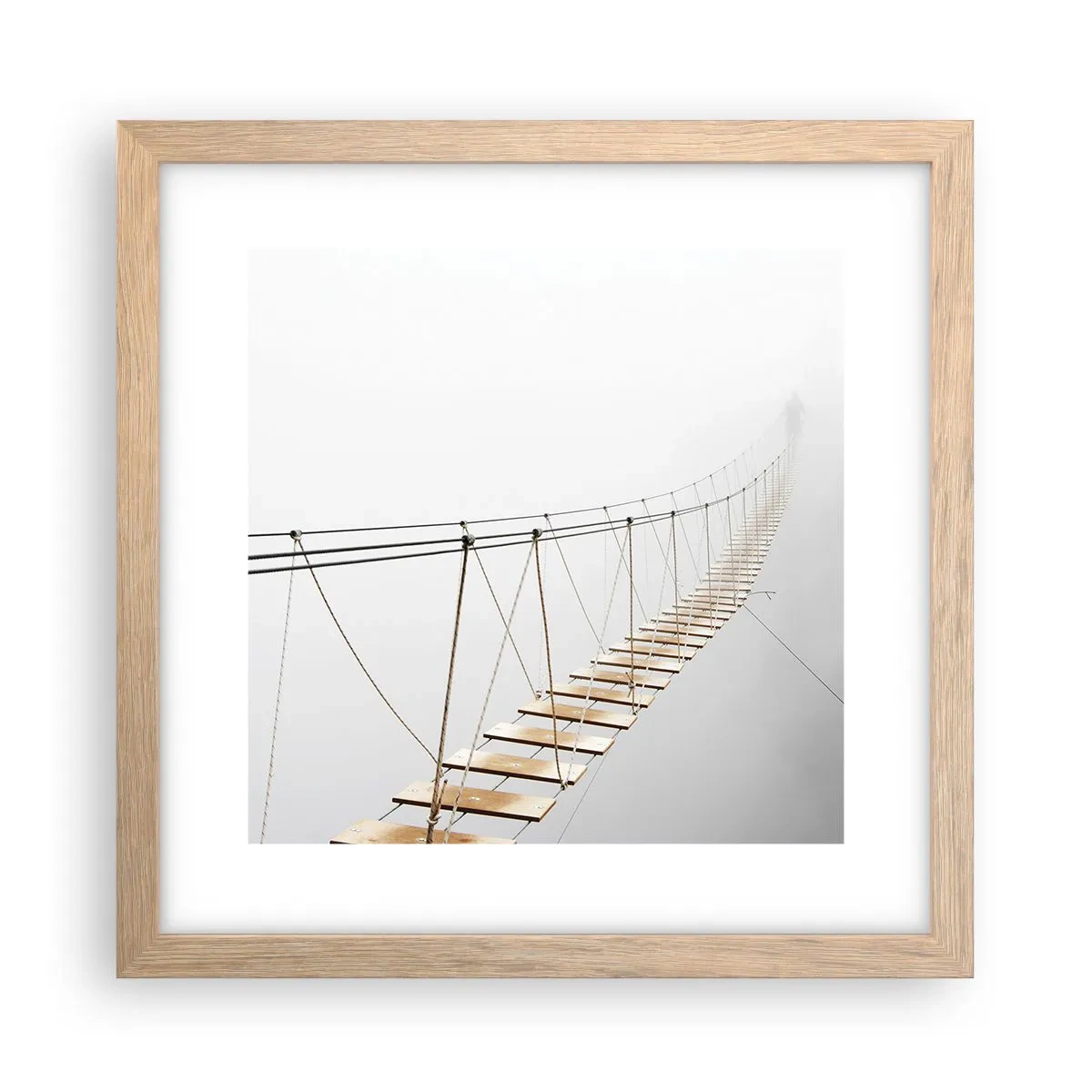 Poster în ramă de stejar deschis - Unde te va duce? - 30x30 cm