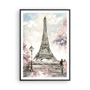 Poster în ramă neagră - Plimbare în aprilie la Paris - 70x100 cm