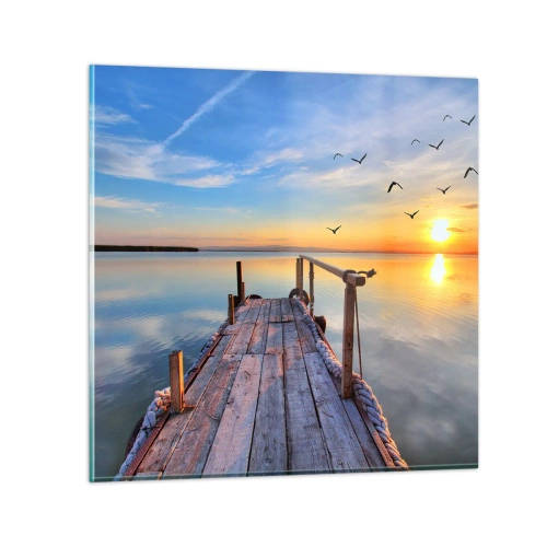 Tablou pe sticlă - Mergând înainte spre soare - 40x40 cm