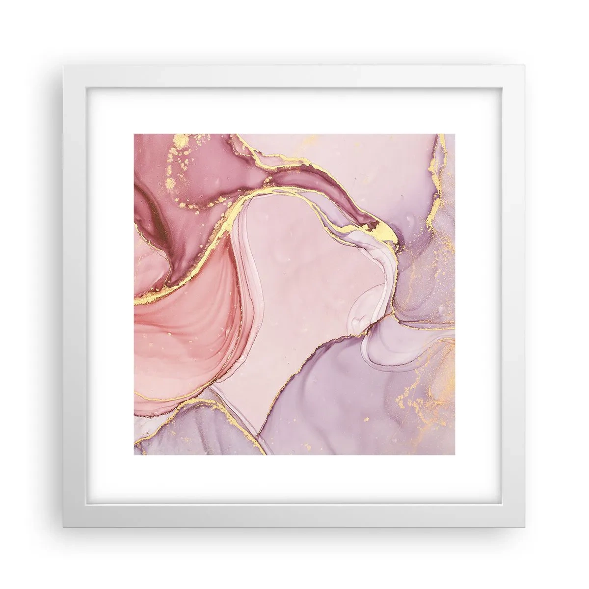 Poster în ramă albă - O mângâiere de culoare - 30x30 cm