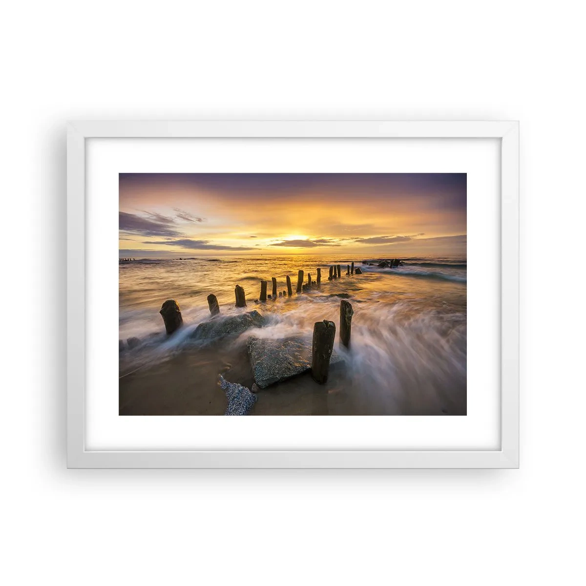 Poster în ramă albă - Frumusețe brută a mării - 40x30 cm