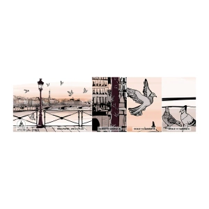 Mostră tapet autocolant Deluxe Sticker - Deasupra acoperișurilor Parisului - Arhitectură, Oraș, Paris - 100x30 cm