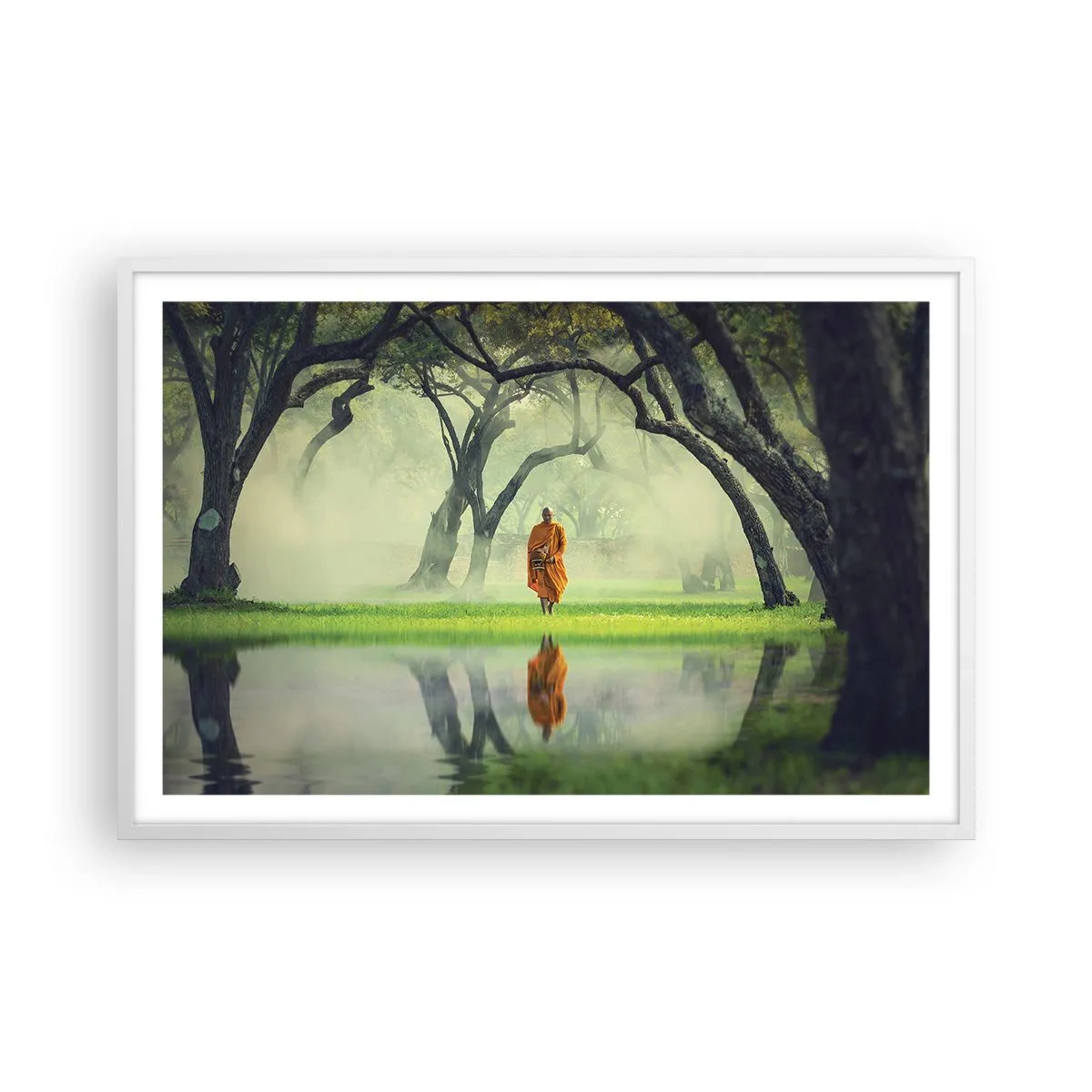 Poster în ramă albă - Pe drumul spre iluminare - 91x61 cm