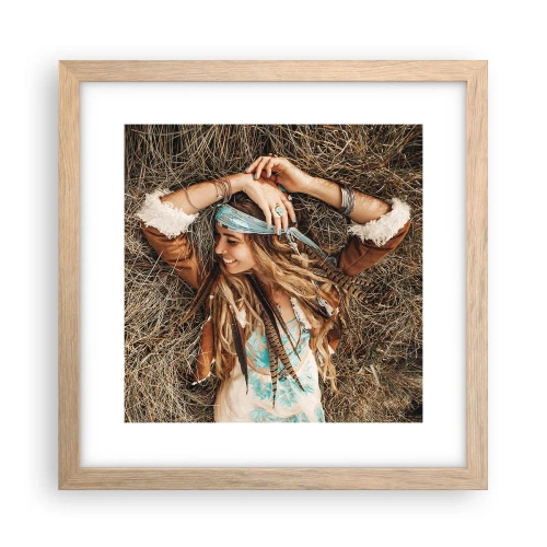 Poster în ramă de stejar deschis - În drum spre vara iubirii - 30x30 cm