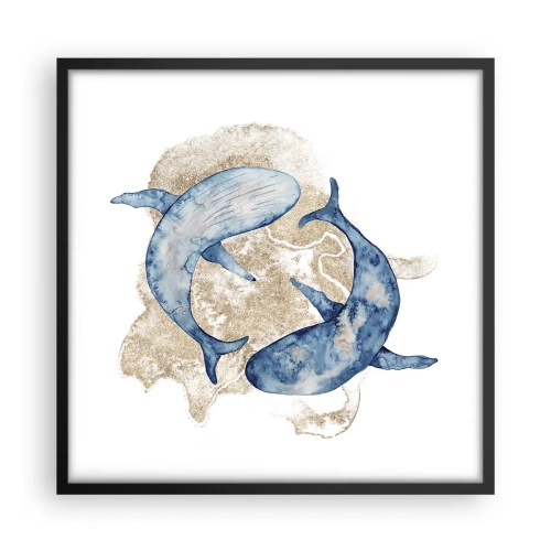 Poster în ramă neagră - Prietenie sau iubire? - 50x50 cm