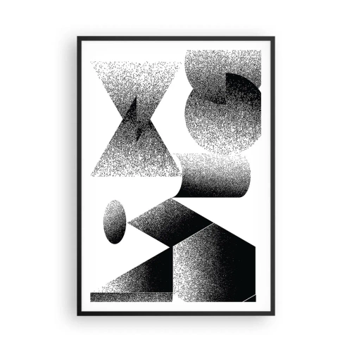 Poster în ramă neagră - Unghiuri și ovale - 70x100 cm