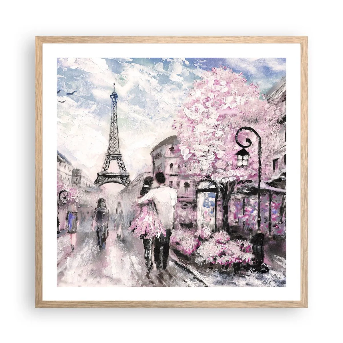 Poster în ramă de stejar deschis - Dacă ar fi să te îndrăgostești, atunci doar de... - 60x60 cm