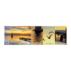 Mostră tapet Premium Canvas - Retururi de seară - Peisaj, Barcă cu pânze, Apus de soare - 100x30 cm