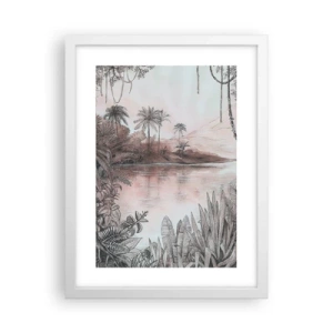 Poster în ramă albă - Jurnalul unui explorator din secolul al XIX-lea - 30x40 cm