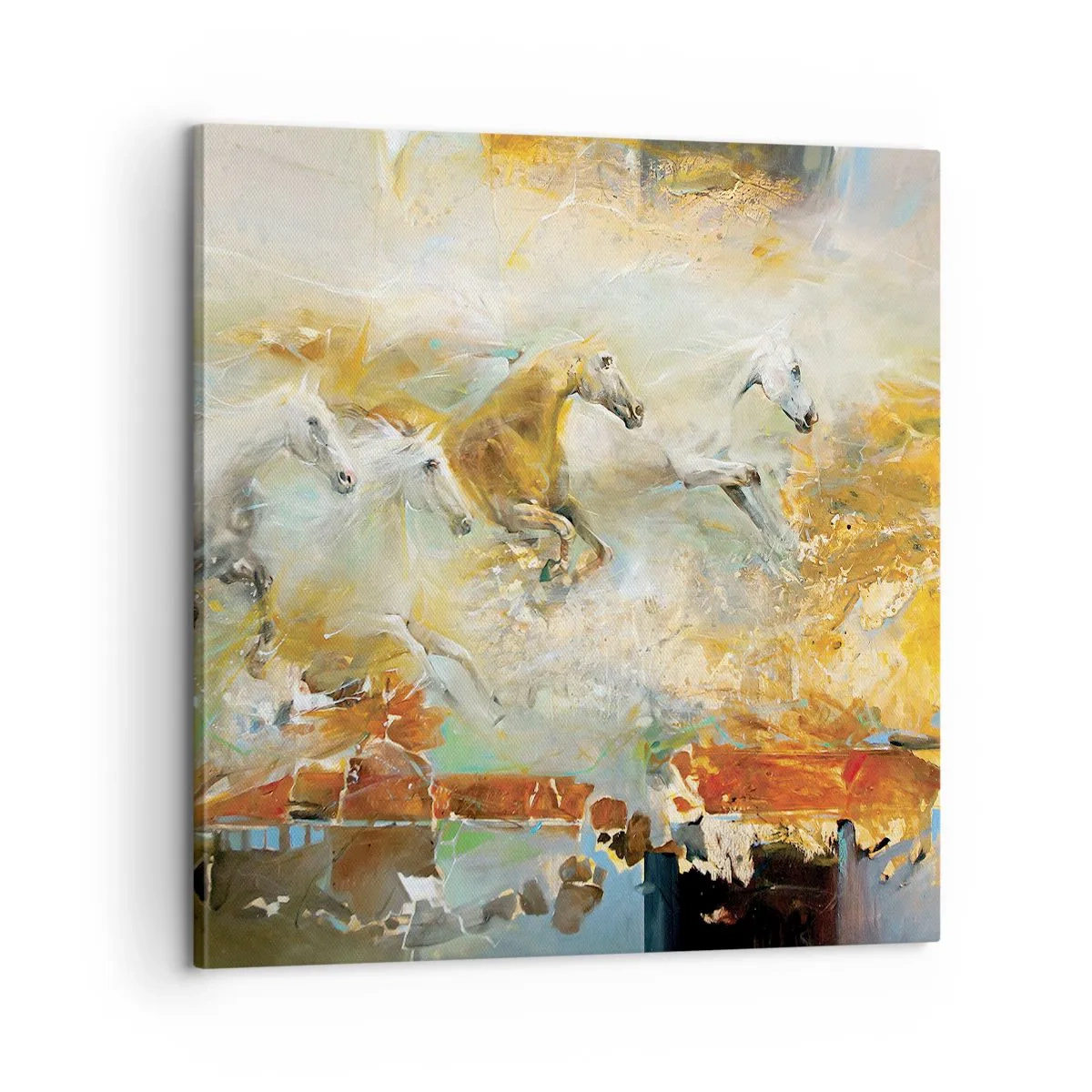 Tablou pe pânză - Galopând prin lumină - 60x60 cm