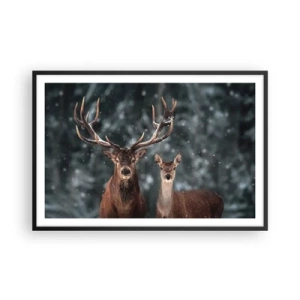 Poster în ramă neagră - Stăpânul pădurii și soția sa - 91x61 cm