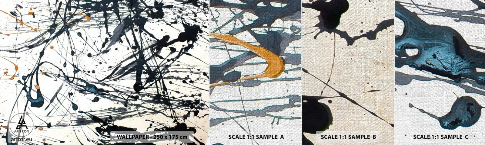 Mostră tapet Premium Canvas - Abstracție expresionistă - Abstracția, Bucată, Artistic - 100x30 cm