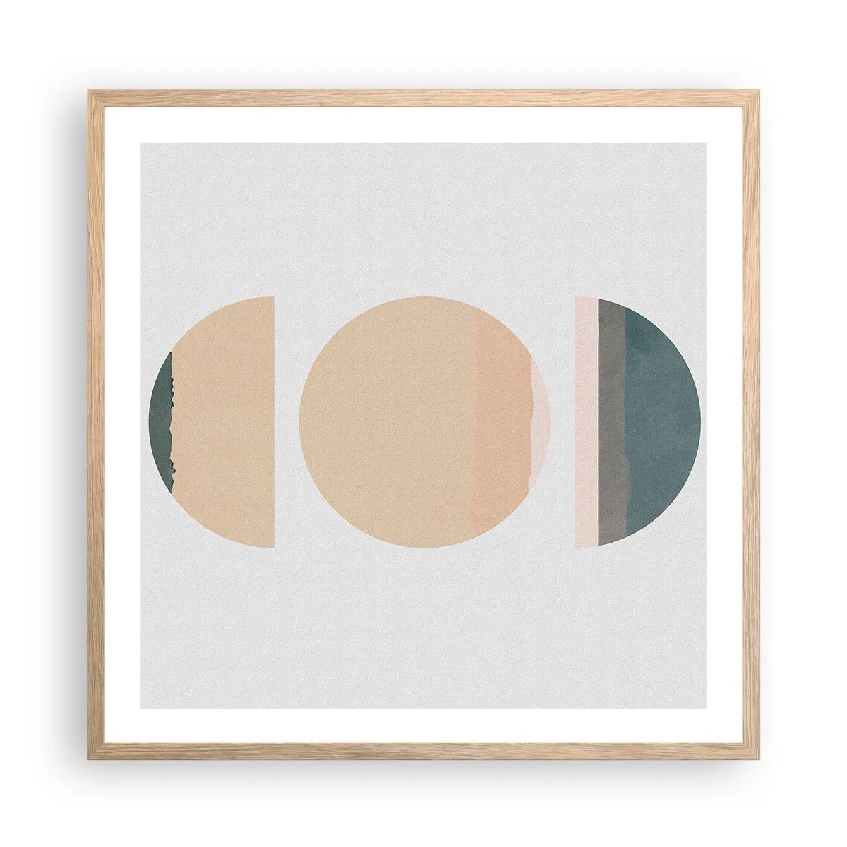 Poster în ramă de stejar deschis - Roată cu roată - 60x60 cm
