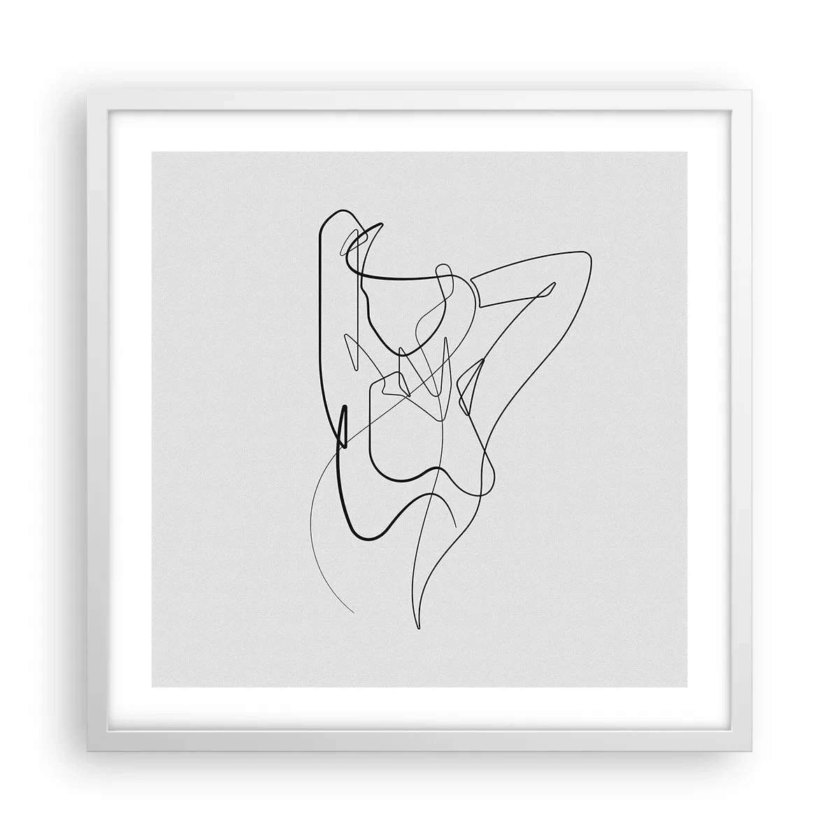 Poster în ramă albă - Cine ești tu? - 50x50 cm