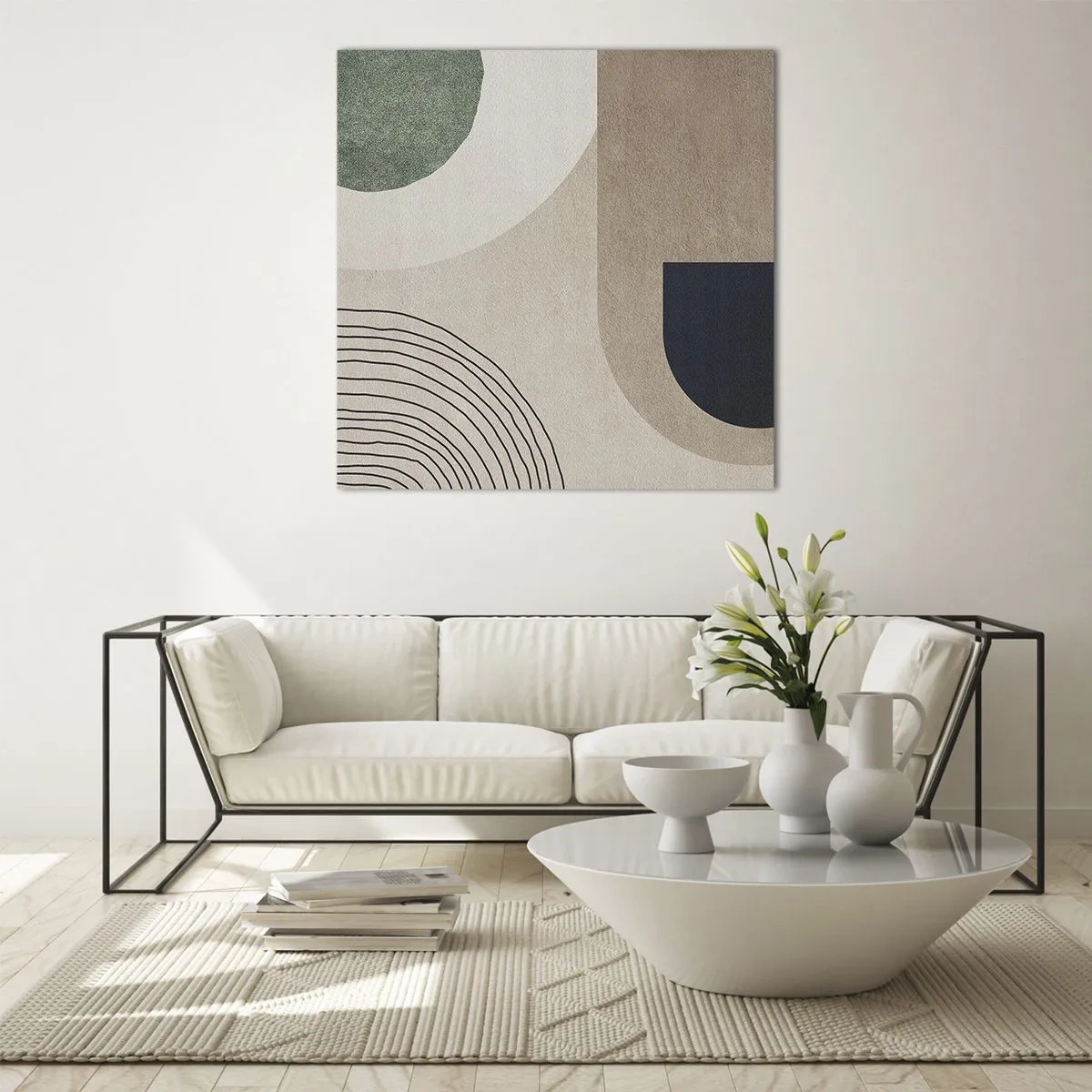 Tablou pe sticlă - Blândețea ovalului - 60x60 cm