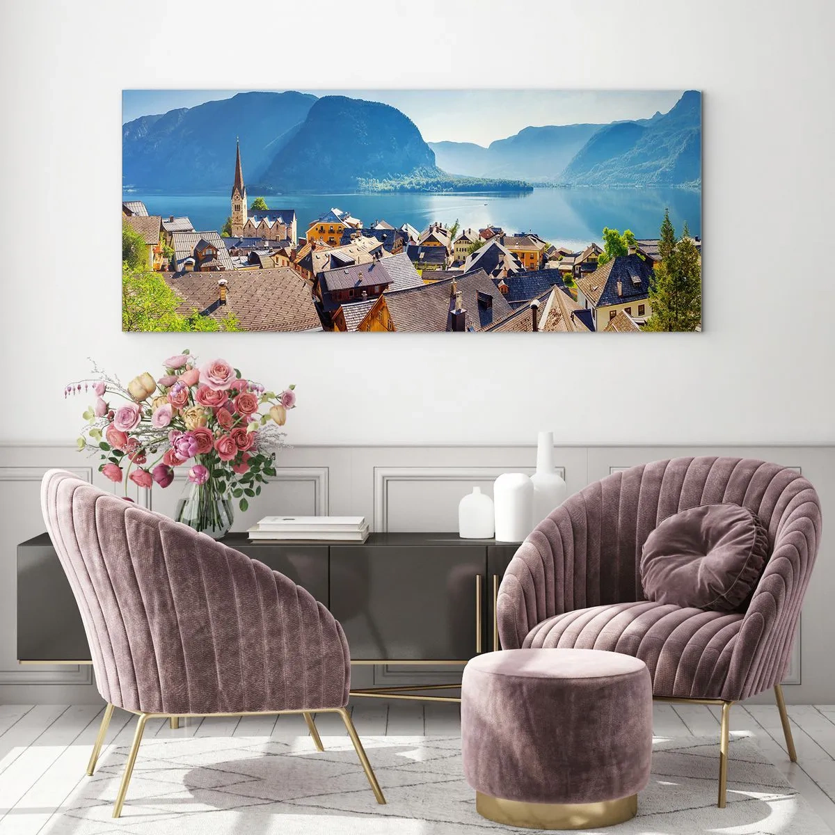 Tablou pe sticlă - Nici că se putea mai pitoresc - 100x40 cm