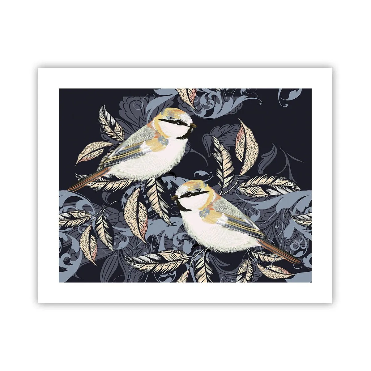 Poster - Ciripirile galben-albastru - 50x40 cm