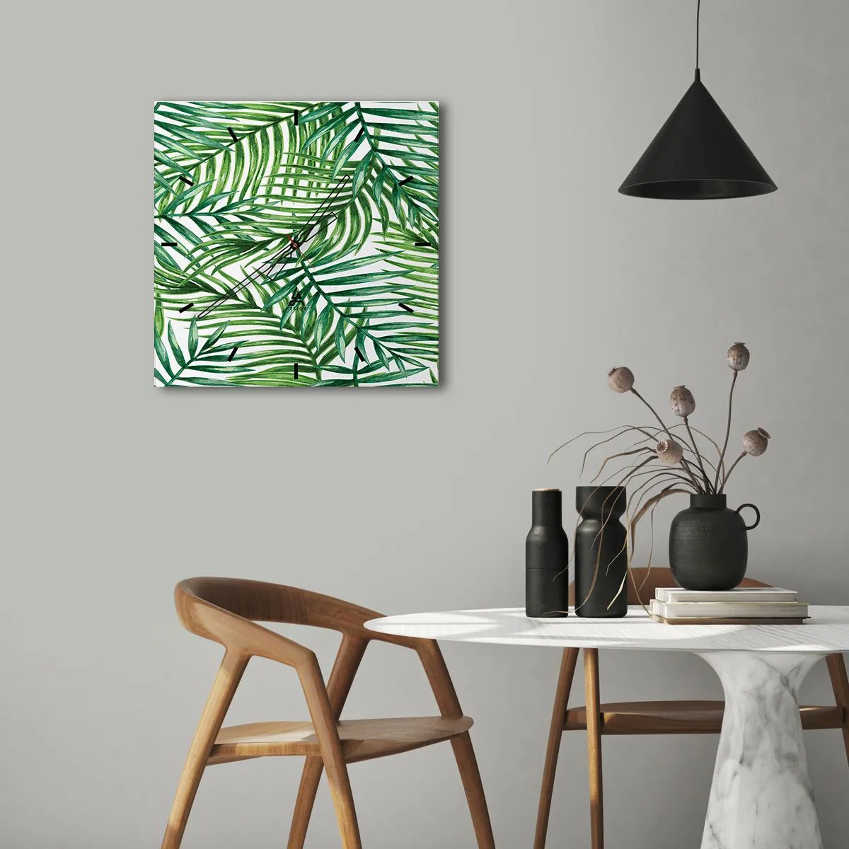 Ceas de perete - Ceas pe sticlă - Sub bolta verde - 30x30 cm