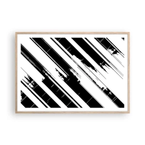 Poster în ramă de stejar deschis - Compoziție intensă și dinamică - 100x70 cm
