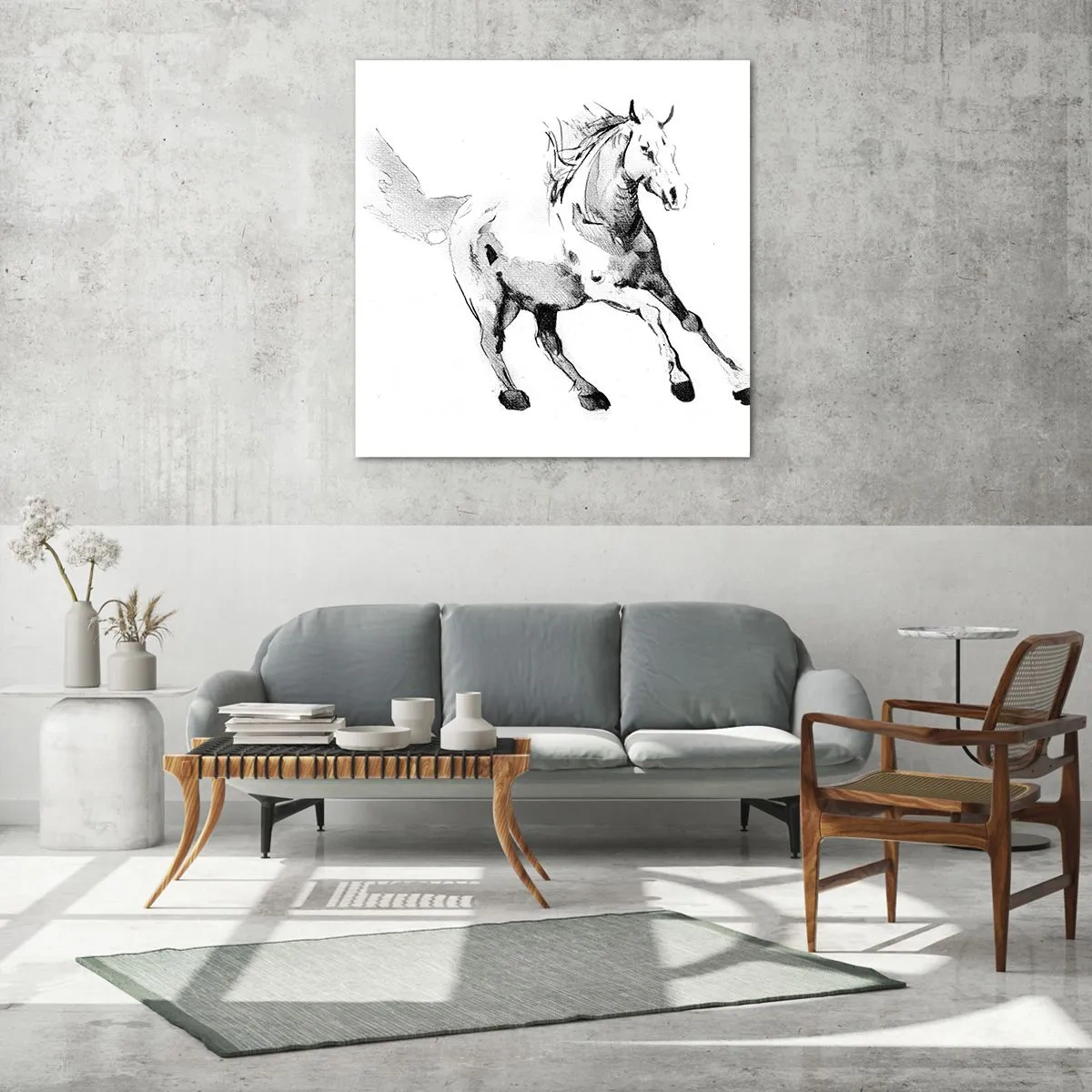 Tablou pe sticlă - Suflet neîmblânzit - 70x70 cm