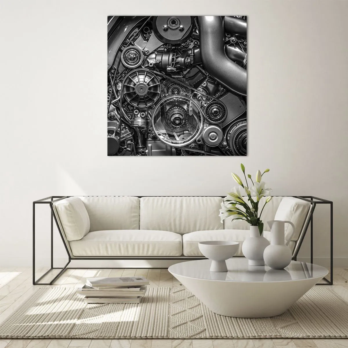 Tablou pe sticlă - Poezia mecanicii - 70x70 cm