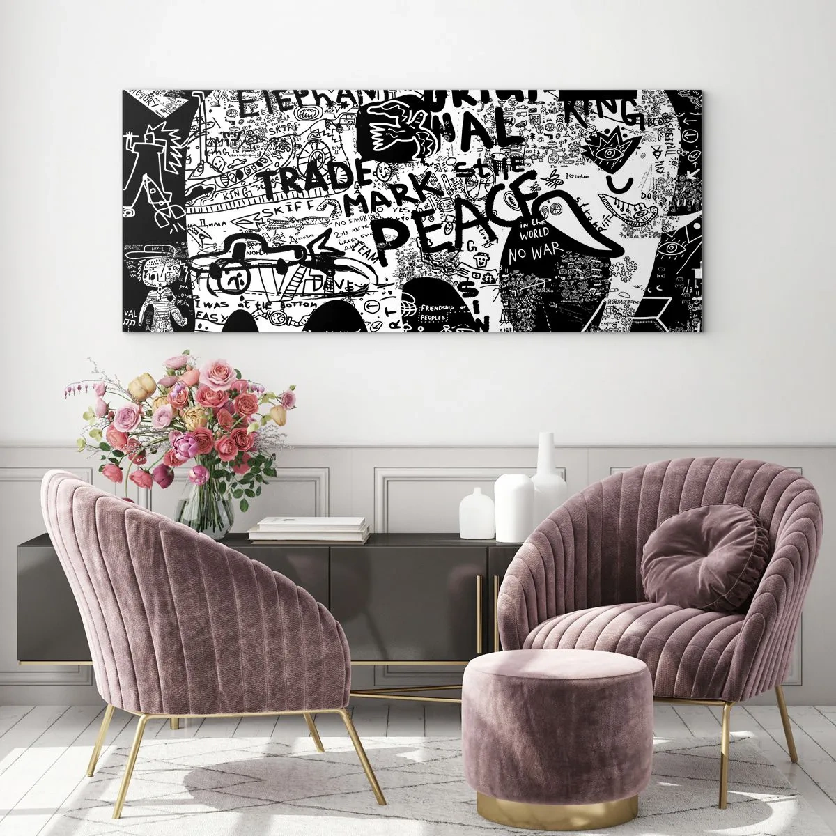 Tablou pe sticlă - Lumea bogată a străzii - 160x50 cm