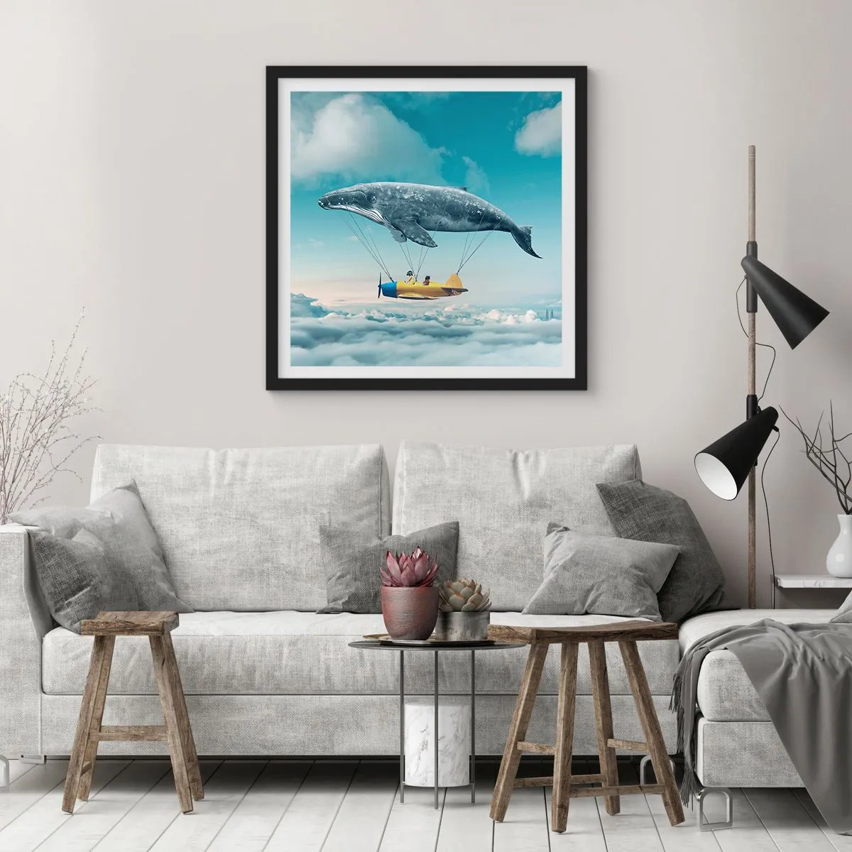 Poster în ramă neagră - De ce nu? - 50x50 cm