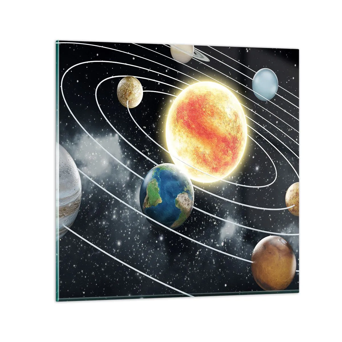 Tablou pe sticlă - Dans cosmic - 30x30 cm