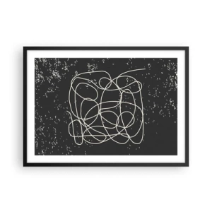 Poster în ramă neagră - Gânduri rătăcitoare - 70x50 cm