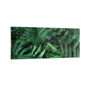 Tablou pe sticlă - Înfășurate în verde - 100x40 cm