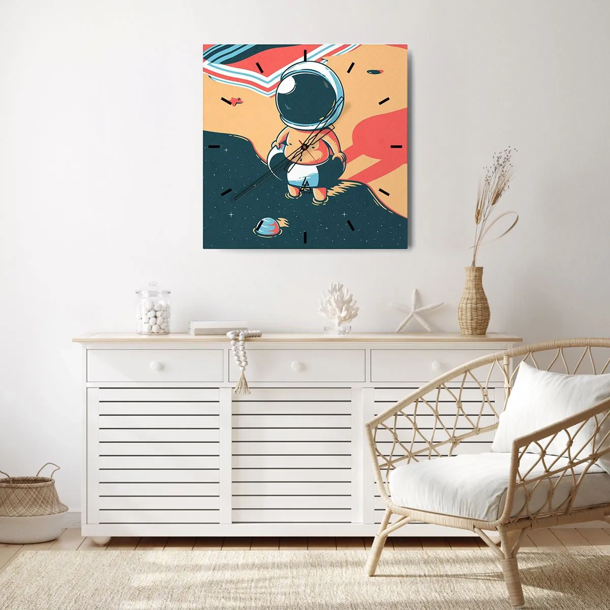 Ceas de perete - Ceas pe sticlă - Dintr-o perspectivă diferită - 40x40 cm