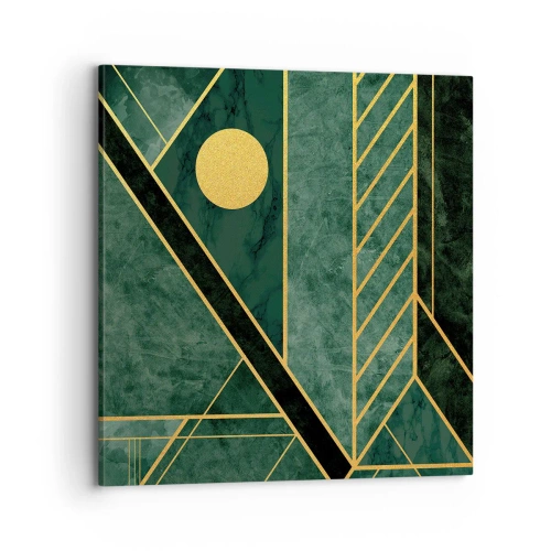 Tablou pe pânză - Dinamica aurului și a azurului - 70x70 cm