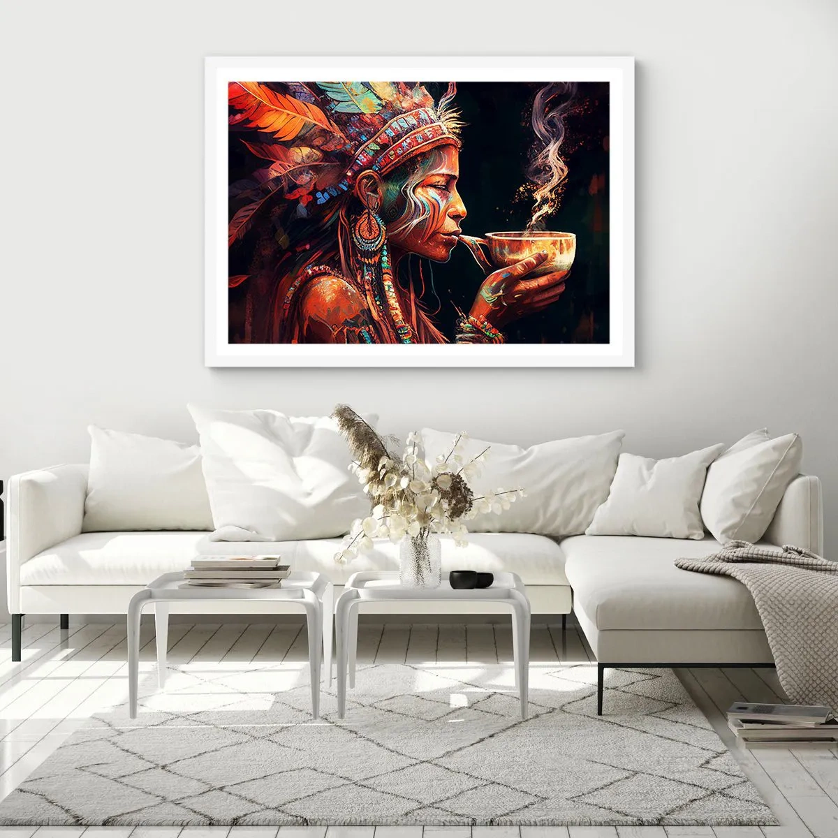 Poster în ramă albă - Ritual magic - 40x30 cm