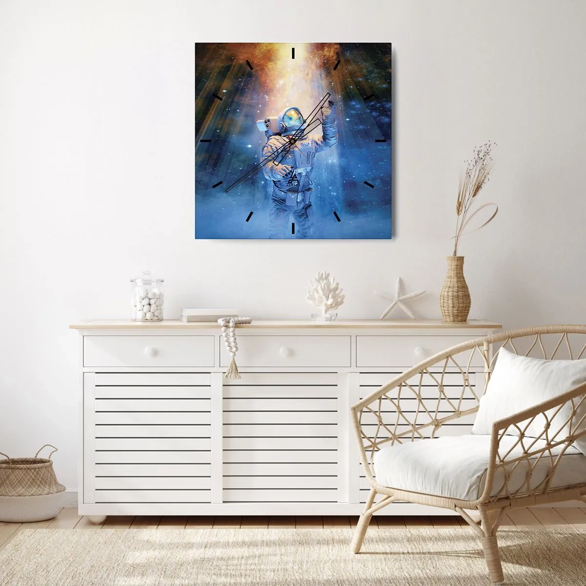 Ceas de perete - Ceas pe sticlă - În cele din urmă am ajuns - 40x40 cm