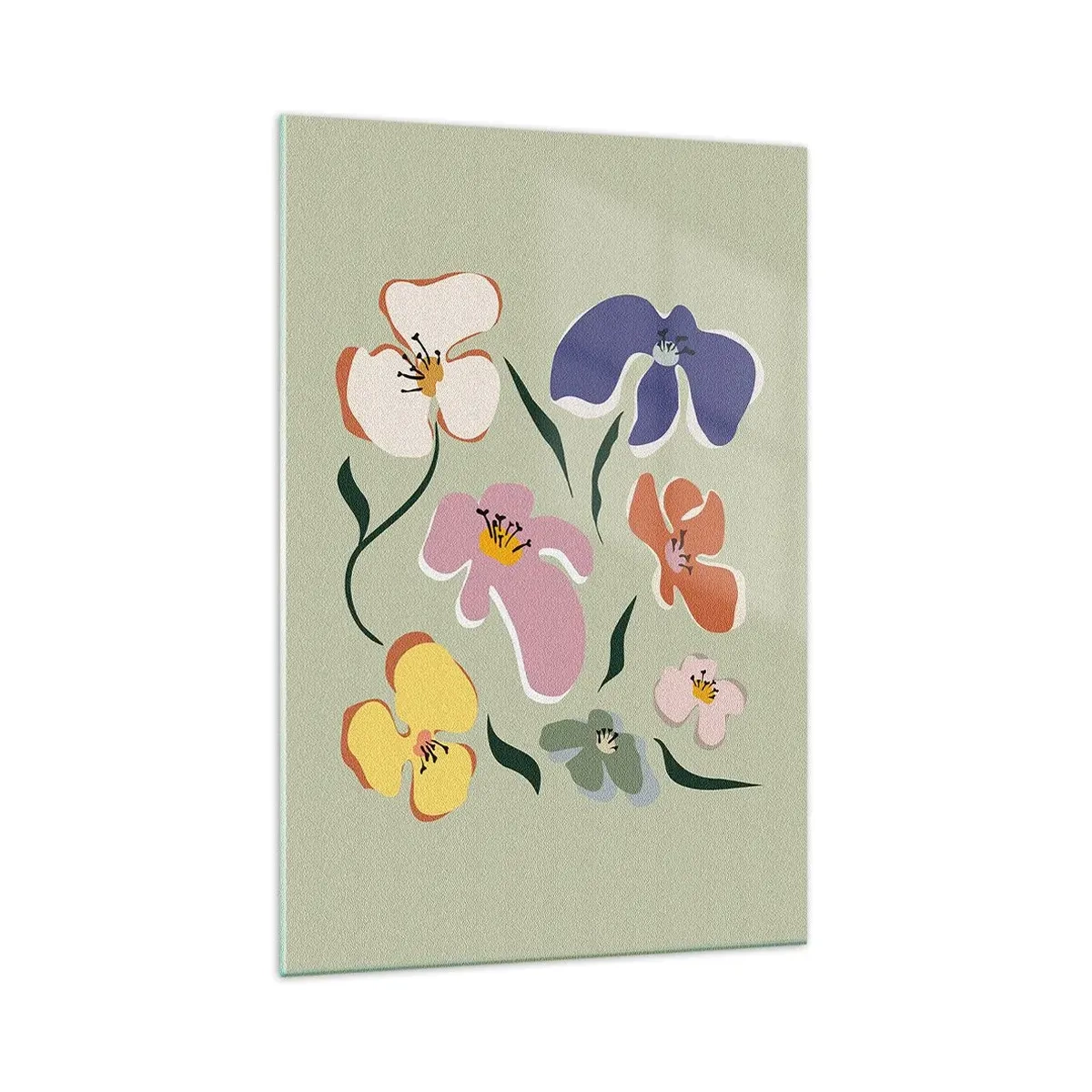 Tablou pe sticlă - Panseluțe colorate - 70x100 cm