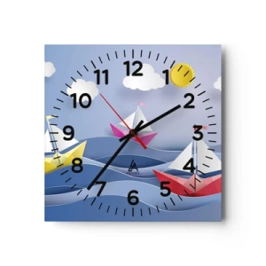 Ceas de perete - Ceas pe sticlă - Ah, ce plăcut e să te legeni printre valuri - 30x30 cm